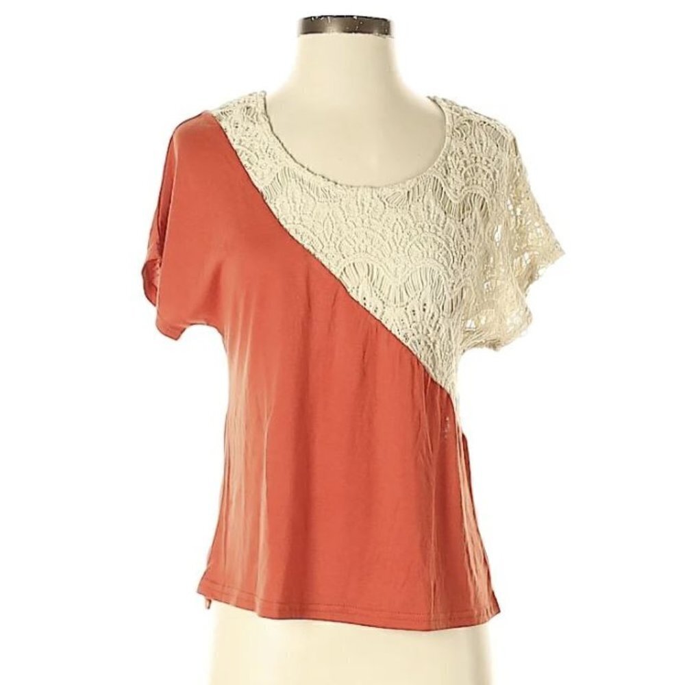 Anthropologie Staring at Stars Lace Cotton Top Sm